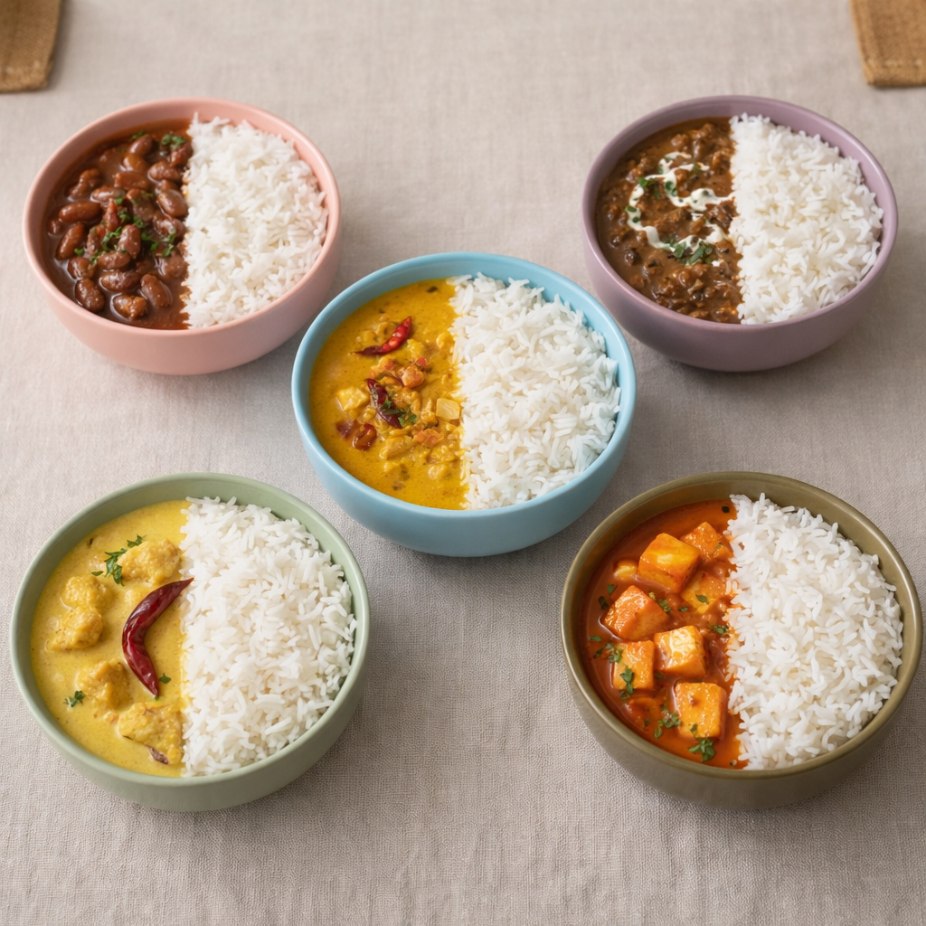 Pastel Rajma Chawal Bowls
