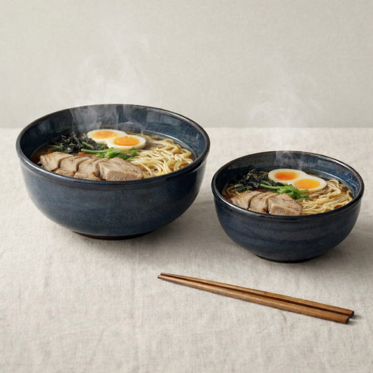 Deep Blue Glazed Ceramic Ramen Bowls🍜