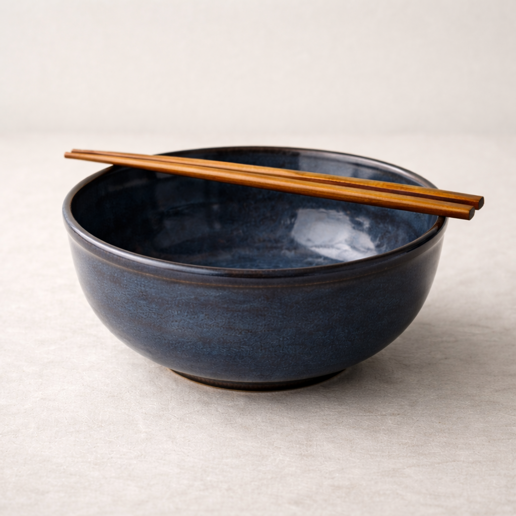 Deep Blue Glazed Ceramic Ramen Bowls🍜