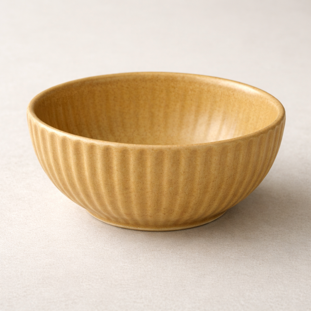 Set of 2 Ribbed Ceramic Bowls