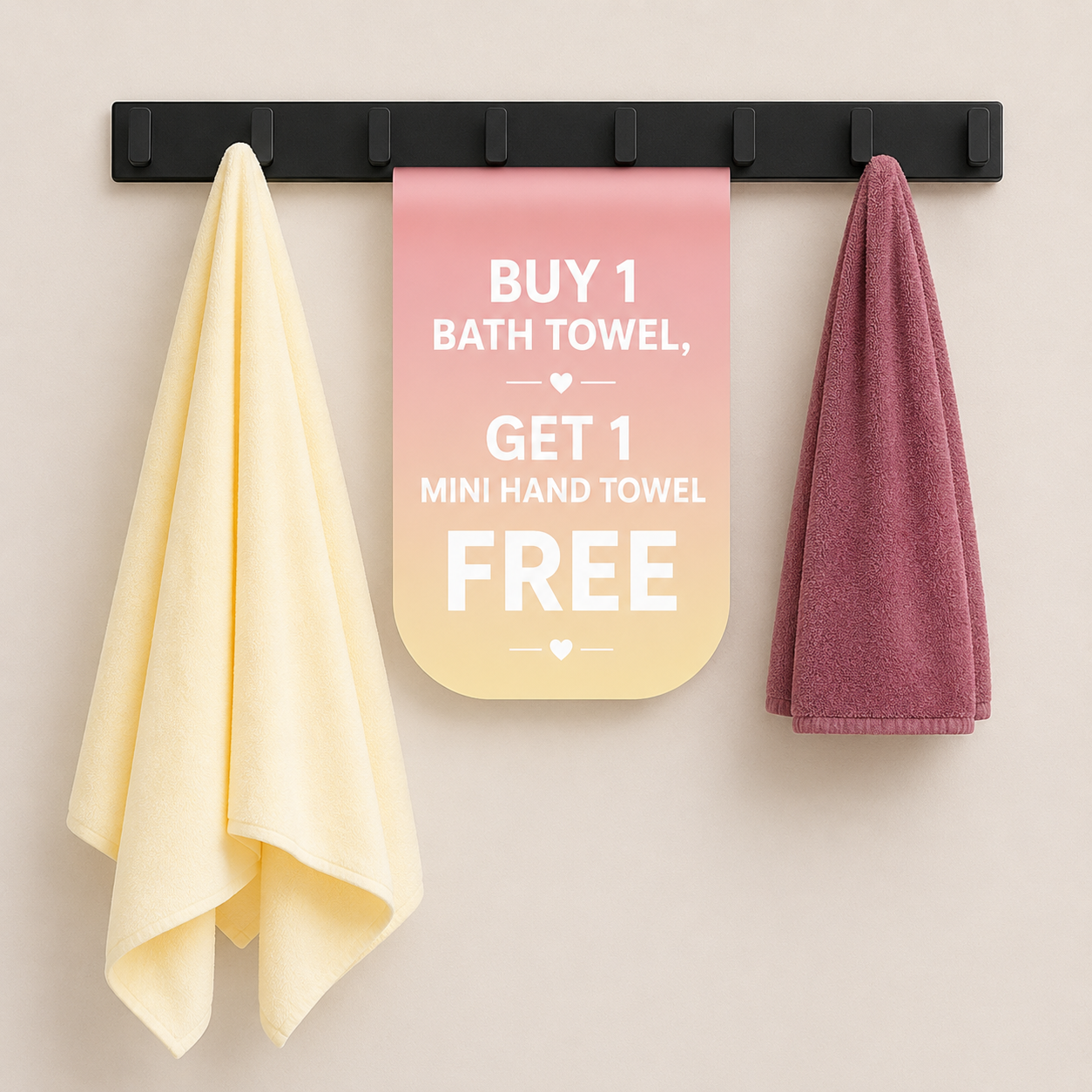 Bath Towel - Pastels | Soft Microfibre Pastels Colour Bath Towel | Free Face Towel