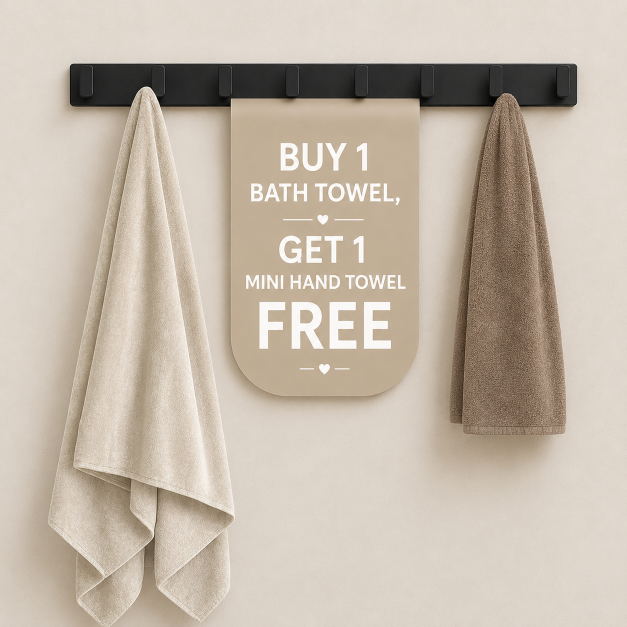 Bath Towel - Neutral | Soft Microfibre Neutral Colour Bath Towel | Free Face Towel