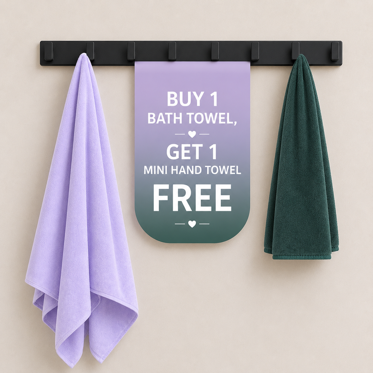 Bath Towel - Pastels | Soft Microfibre Pastels Colour Bath Towel | Free Face Towel
