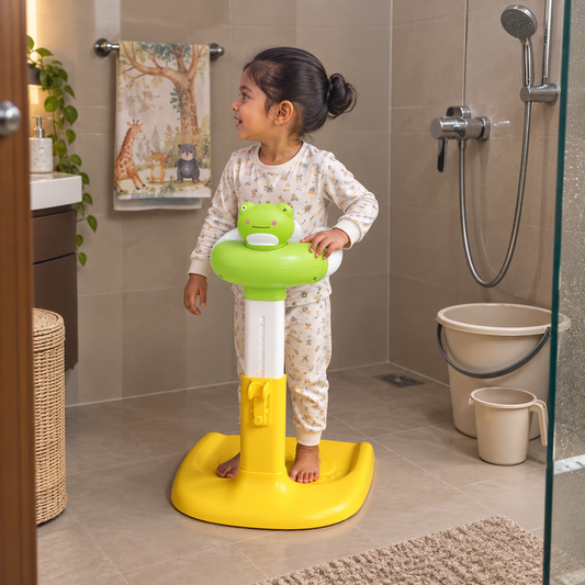 Baby Bath Stand for Kids & Toddlers | Adjustable Height & Width | Frog & Duck