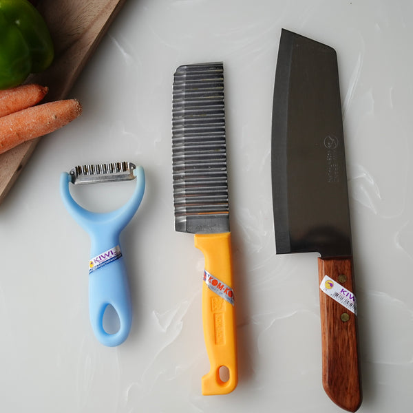 The Classy Combo | Set of 3 | Pro Peeler + Crinkle Cutter + Chef's Knife