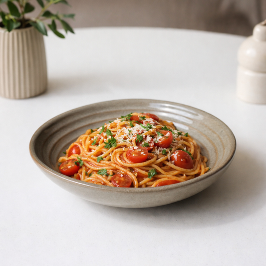 Textured Ceramic Pasta Plate