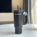 Trendy Tumbler -700ml Stainless Steel Mug with Handle & Straw