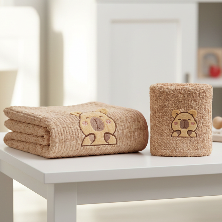 Ultra-Soft Baby Towel| ToddlerTeddy Bear Towel | Set of 2 | For Daily Use and Gifting