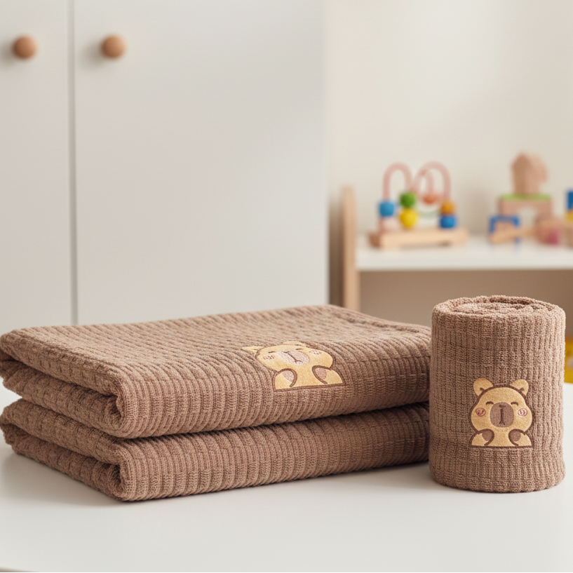 Ultra-Soft Baby Towel| ToddlerTeddy Bear Towel | Set of 2 | For Daily Use and Gifting