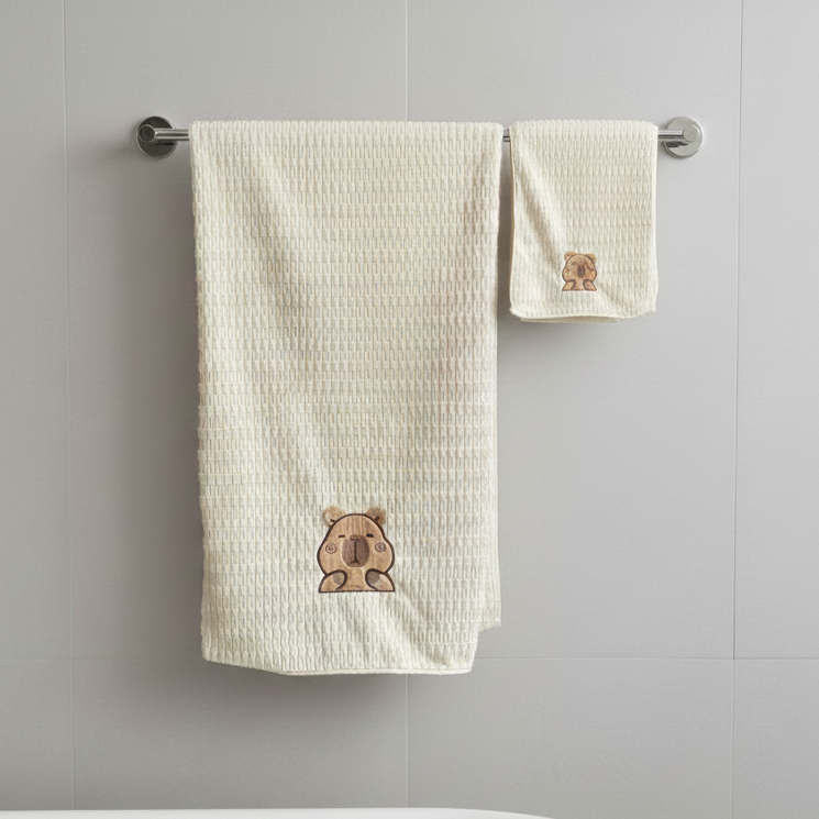 Ultra-Soft Baby Towel| ToddlerTeddy Bear Towel | Set of 2 | For Daily Use and Gifting