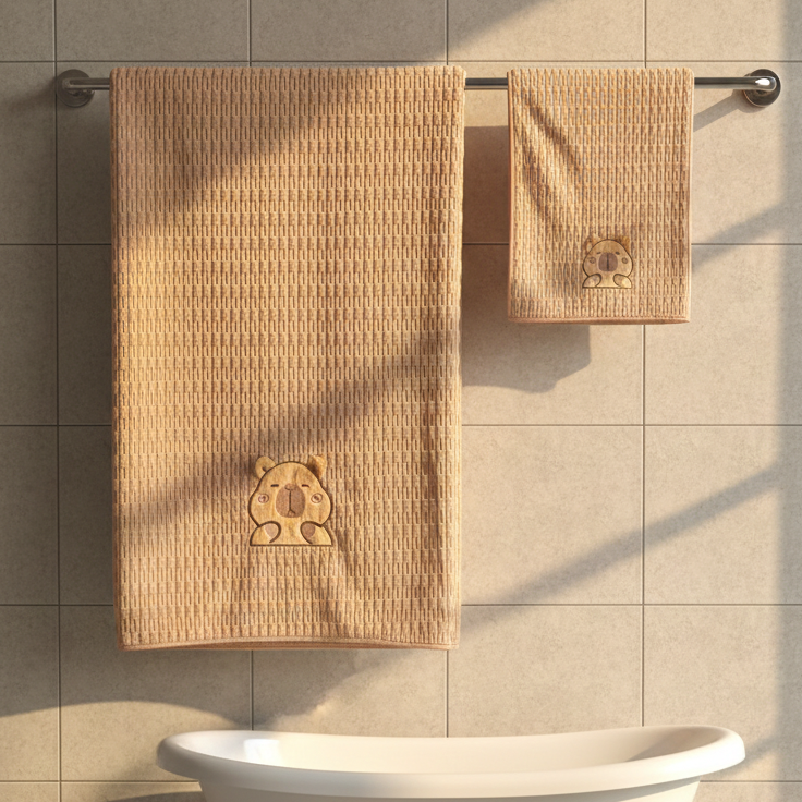 Ultra-Soft Baby Towel| ToddlerTeddy Bear Towel | Set of 2 | For Daily Use and Gifting