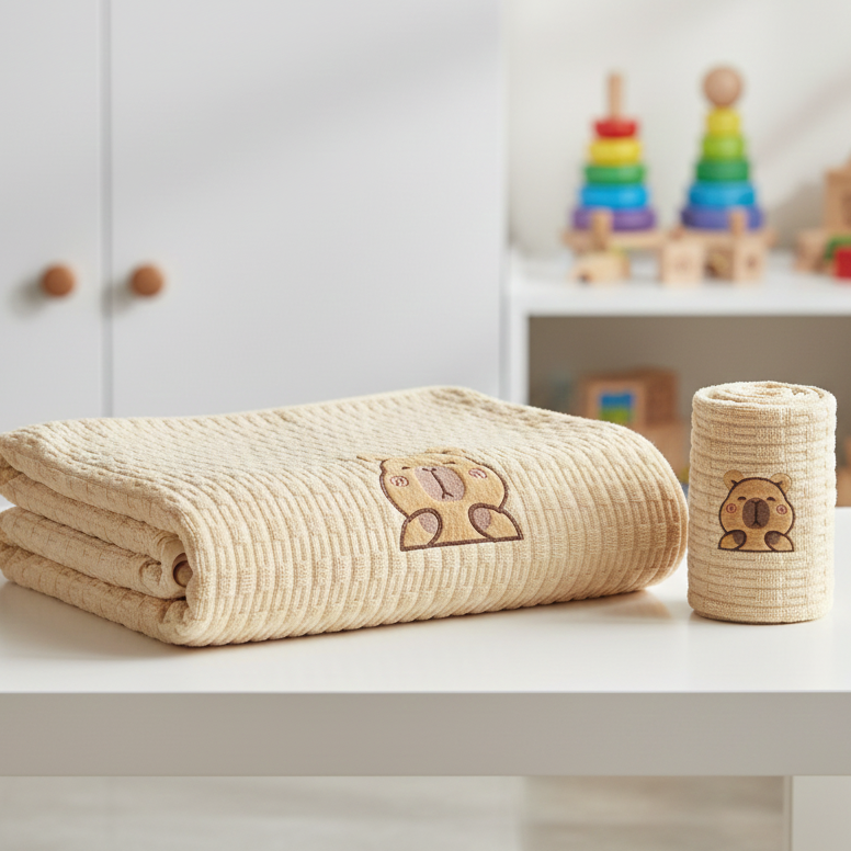 Ultra-Soft Baby Towel| ToddlerTeddy Bear Towel | Set of 2 | For Daily Use and Gifting