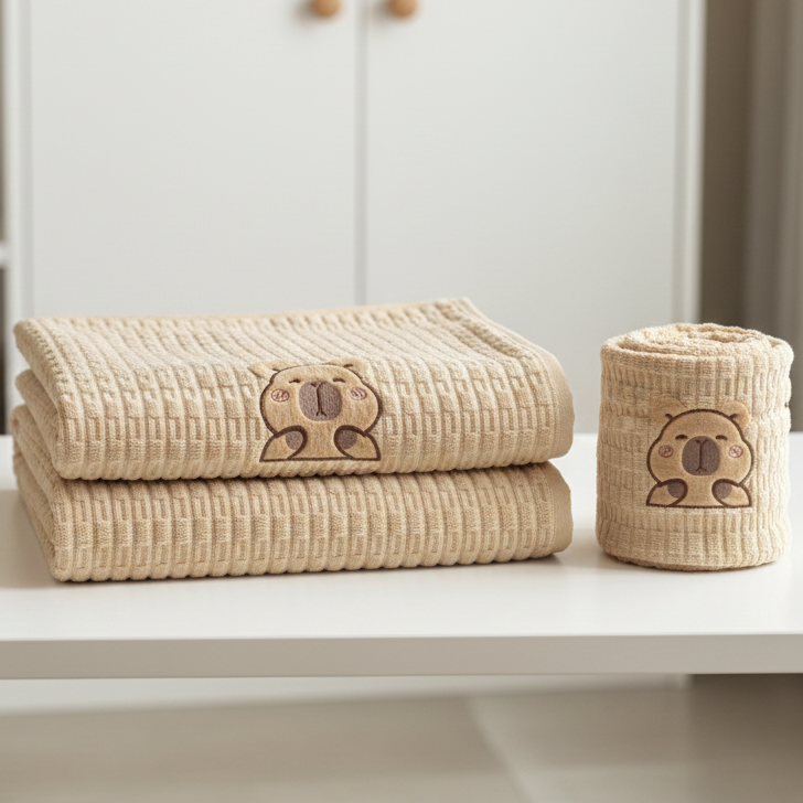 Ultra-Soft Baby Towel| ToddlerTeddy Bear Towel | Set of 2 | For Daily Use and Gifting