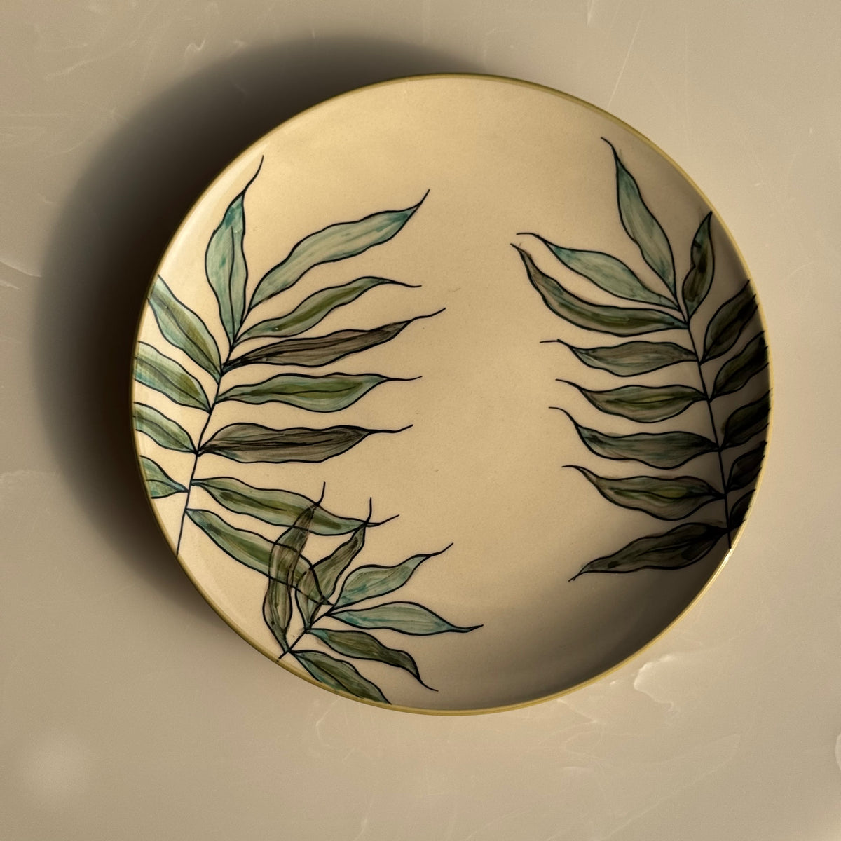 Elegant Botanical Ceramic Dinner Plate