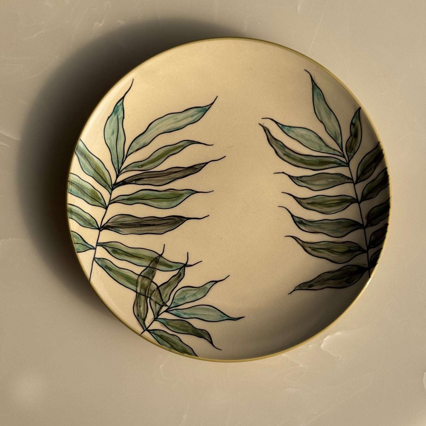 Elegant Botanical Ceramic Dinner Plate