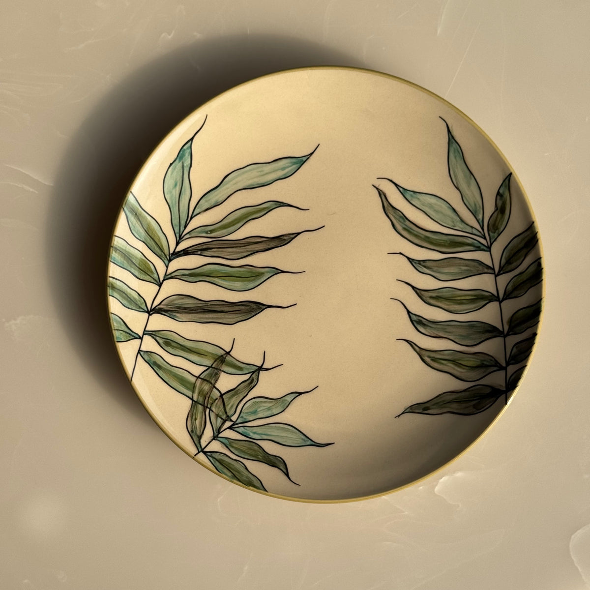 Elegant Botanical Ceramic Dinner Plate
