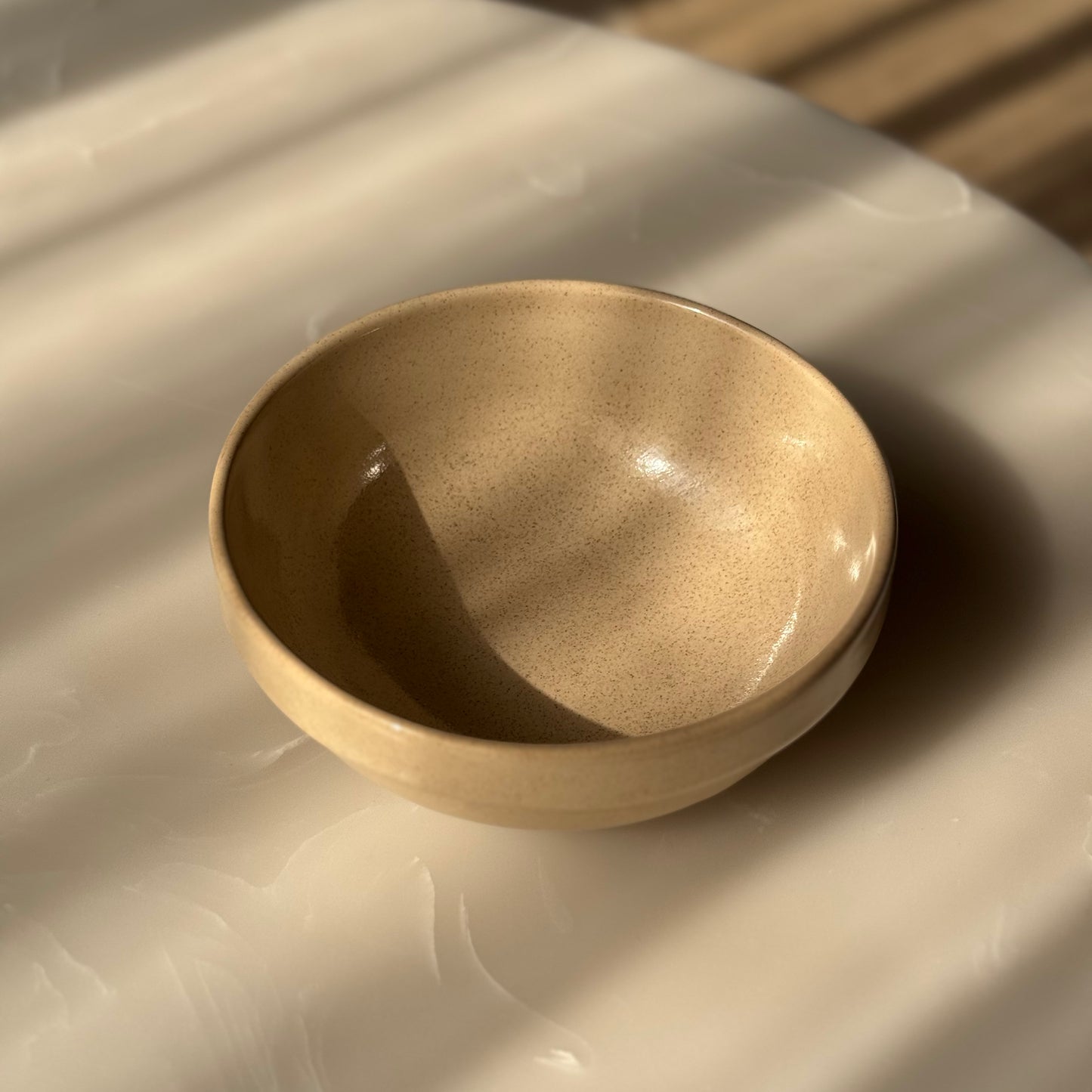 Ivory Speckled Collared Ceramic Bowls