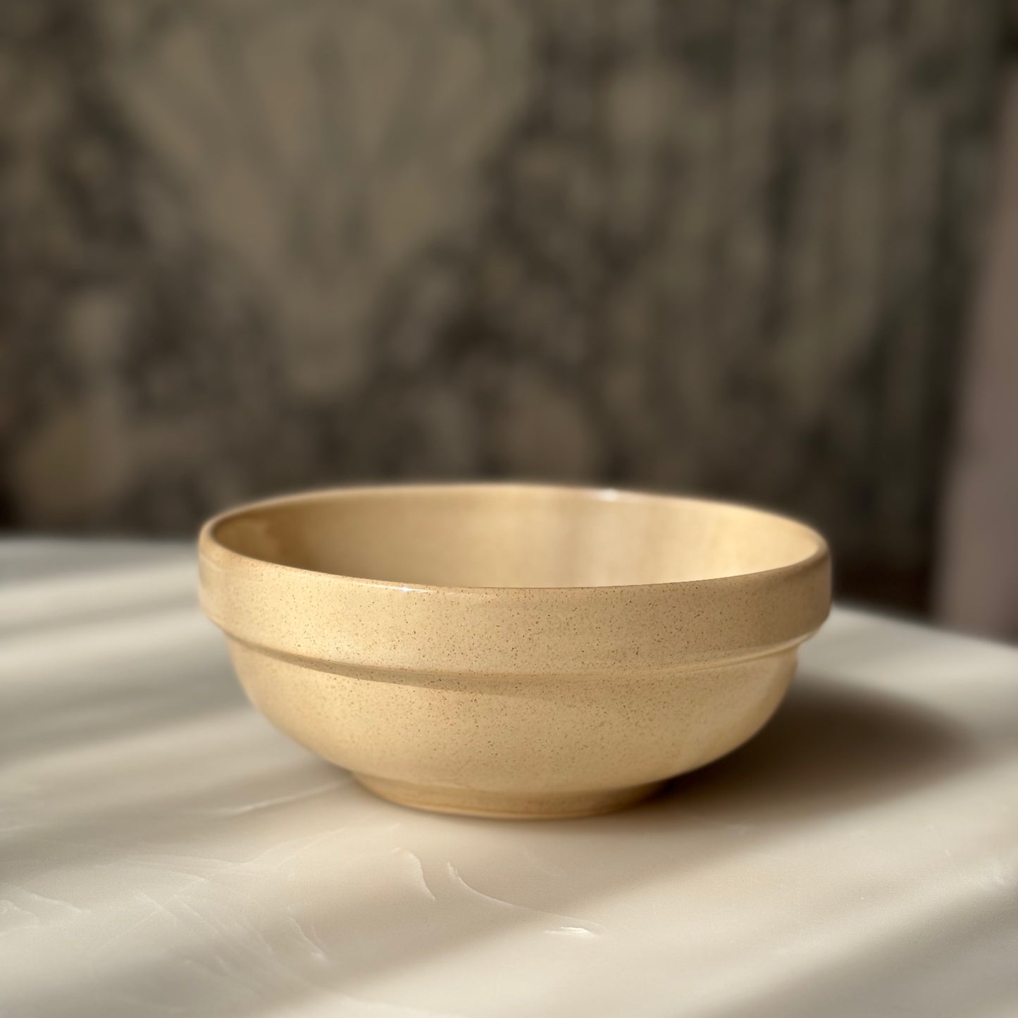 Ivory Speckled Collared Ceramic Bowls