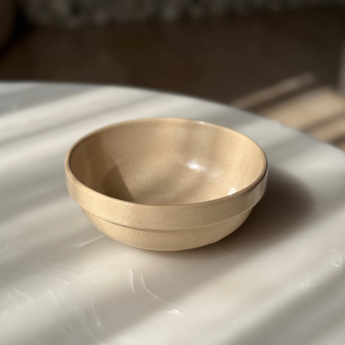 Ivory Speckled Collared Ceramic Bowls