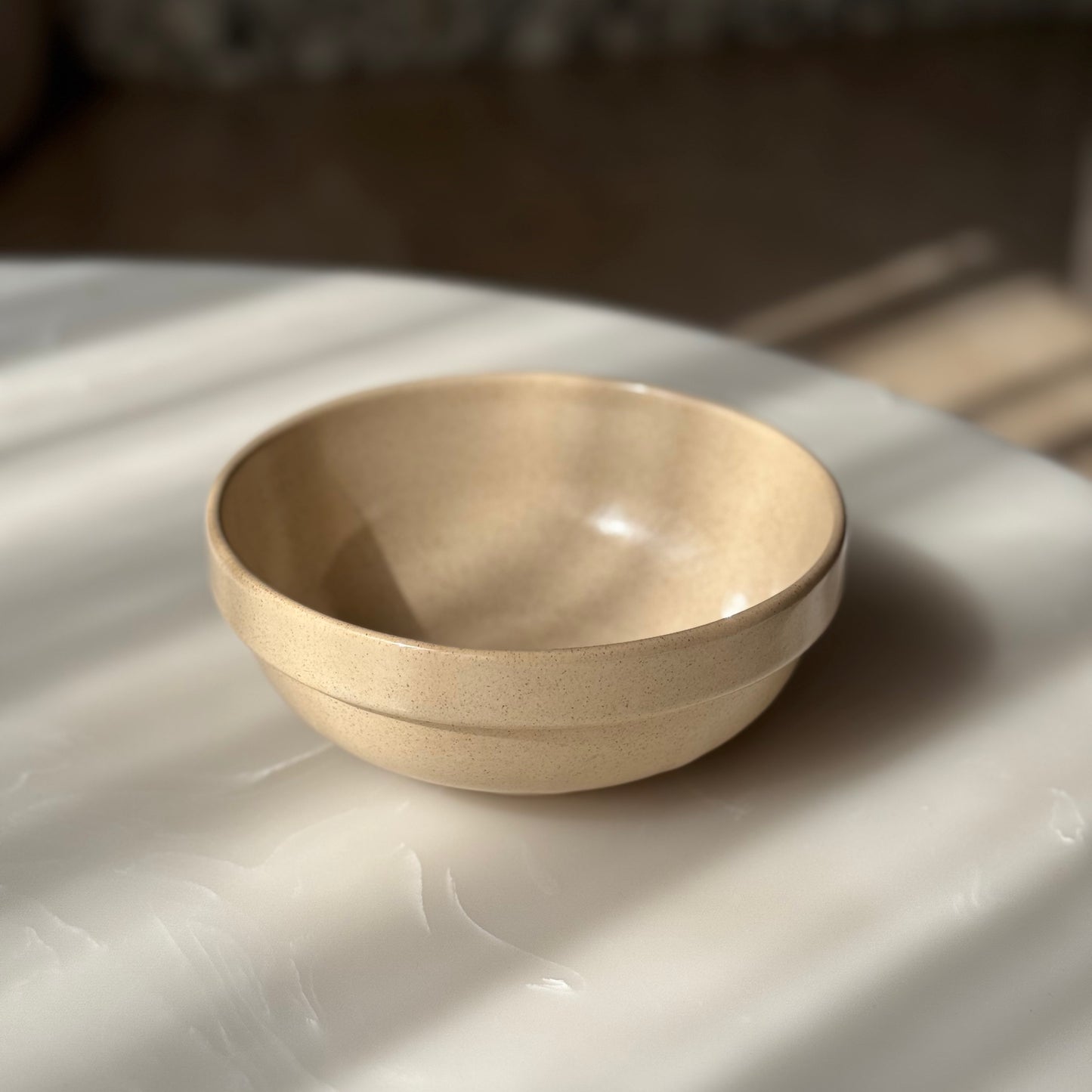 Ivory Speckled Collared Ceramic Bowls