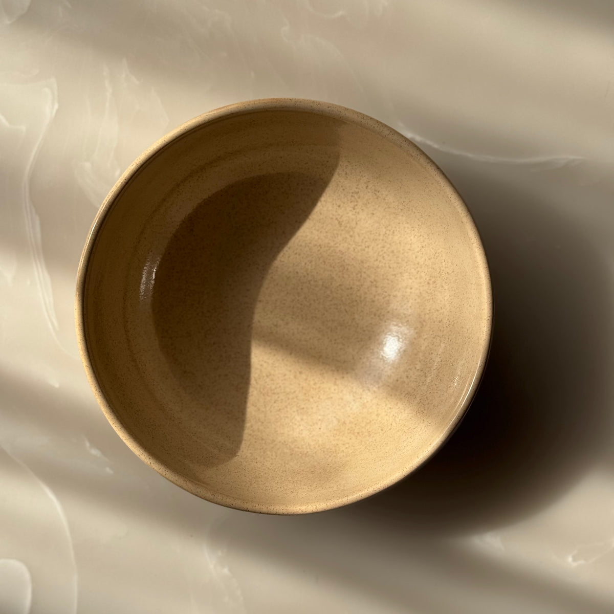 Ivory Speckled Collared Ceramic Bowls