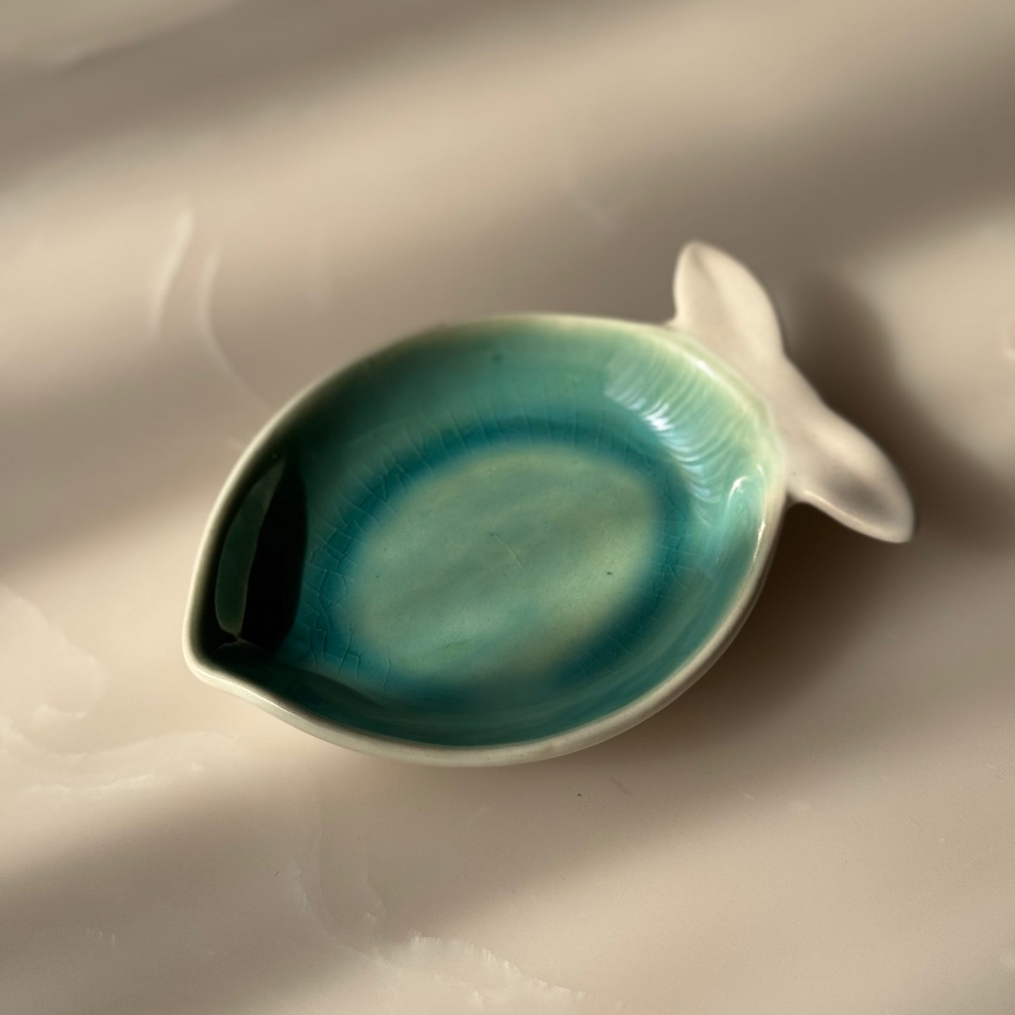 Small Glazed Ceramic Dipping Plate