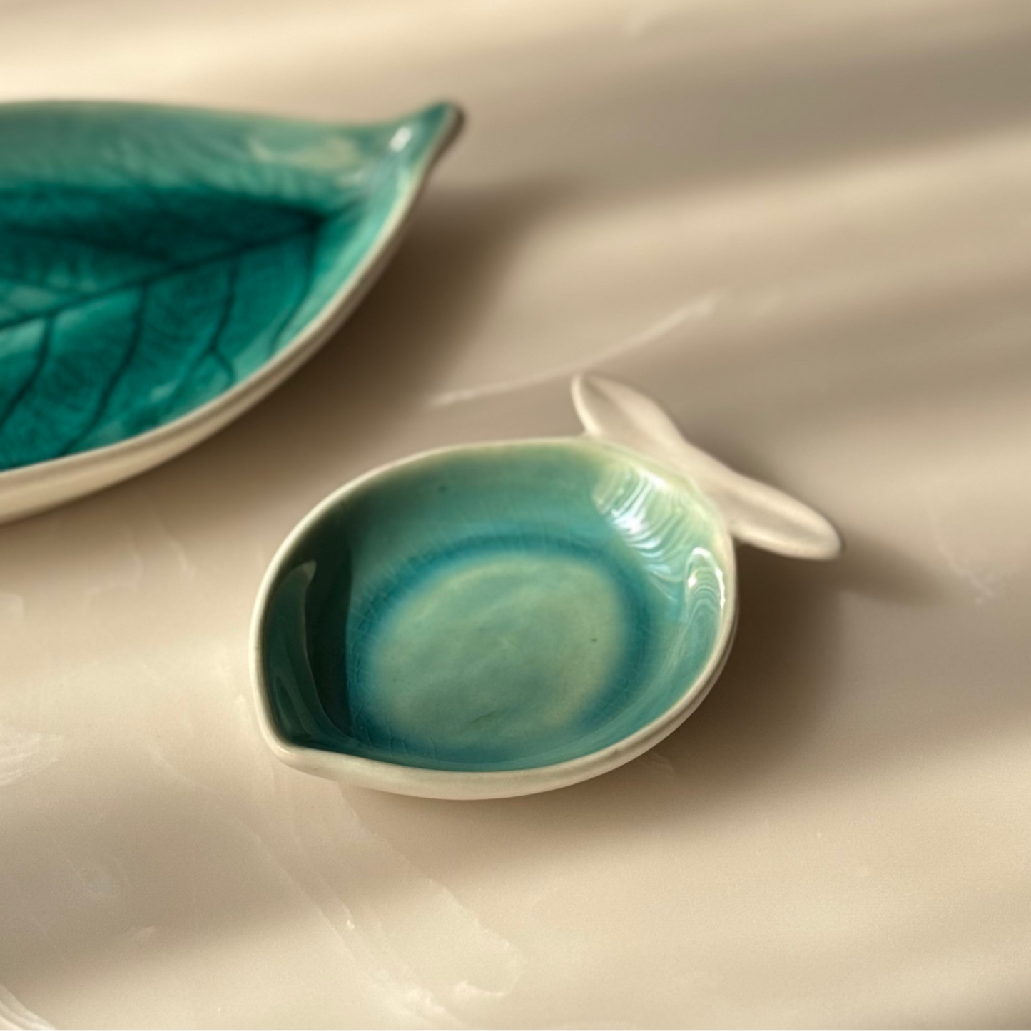 Small Glazed Ceramic Dipping Plate