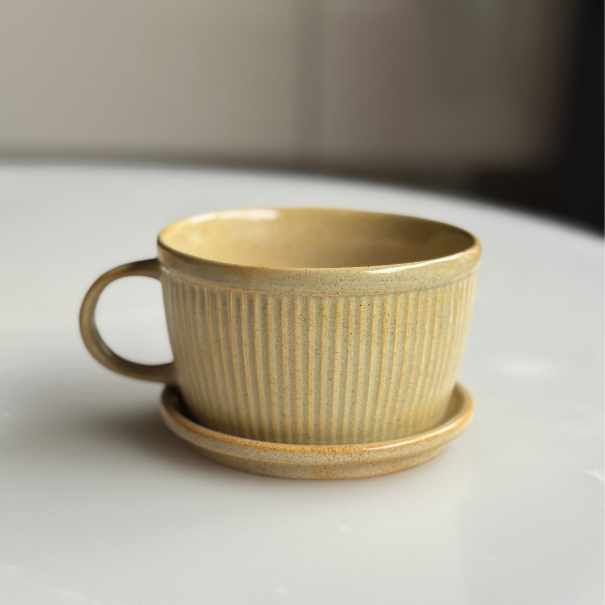 Ceramic Soup Cup with Multi-functional Lid & Saucer