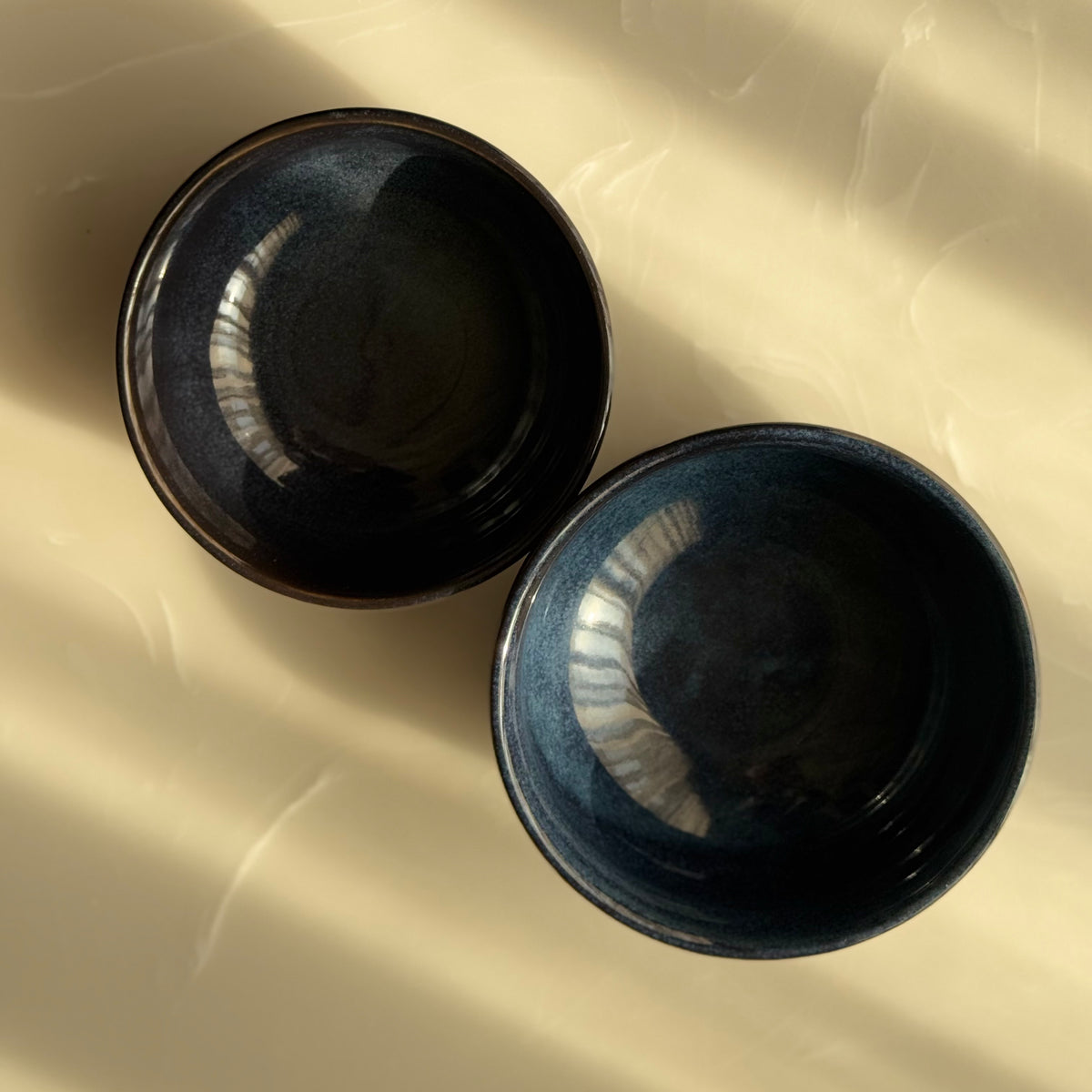 Deep Blue Glazed Ceramic Ramen Bowls🍜