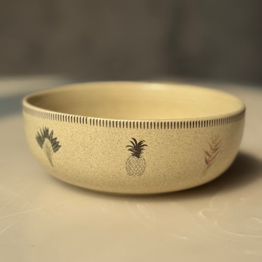 Tropical Speckled Stoneware Serving Bowl