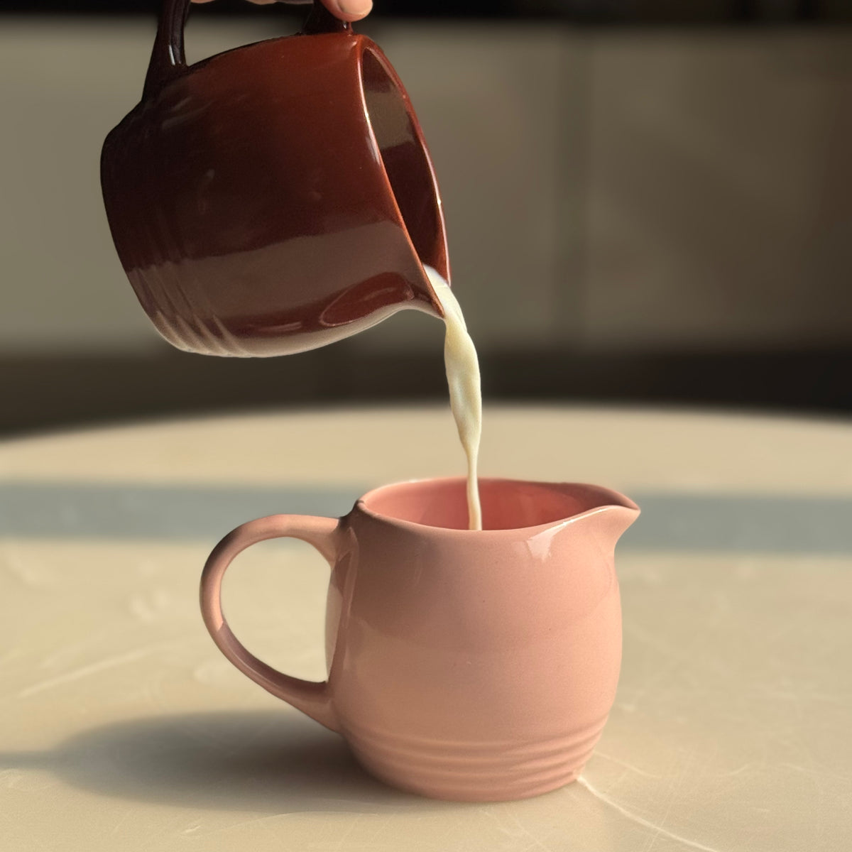 Ribbed Base Ceramic Milk Pot