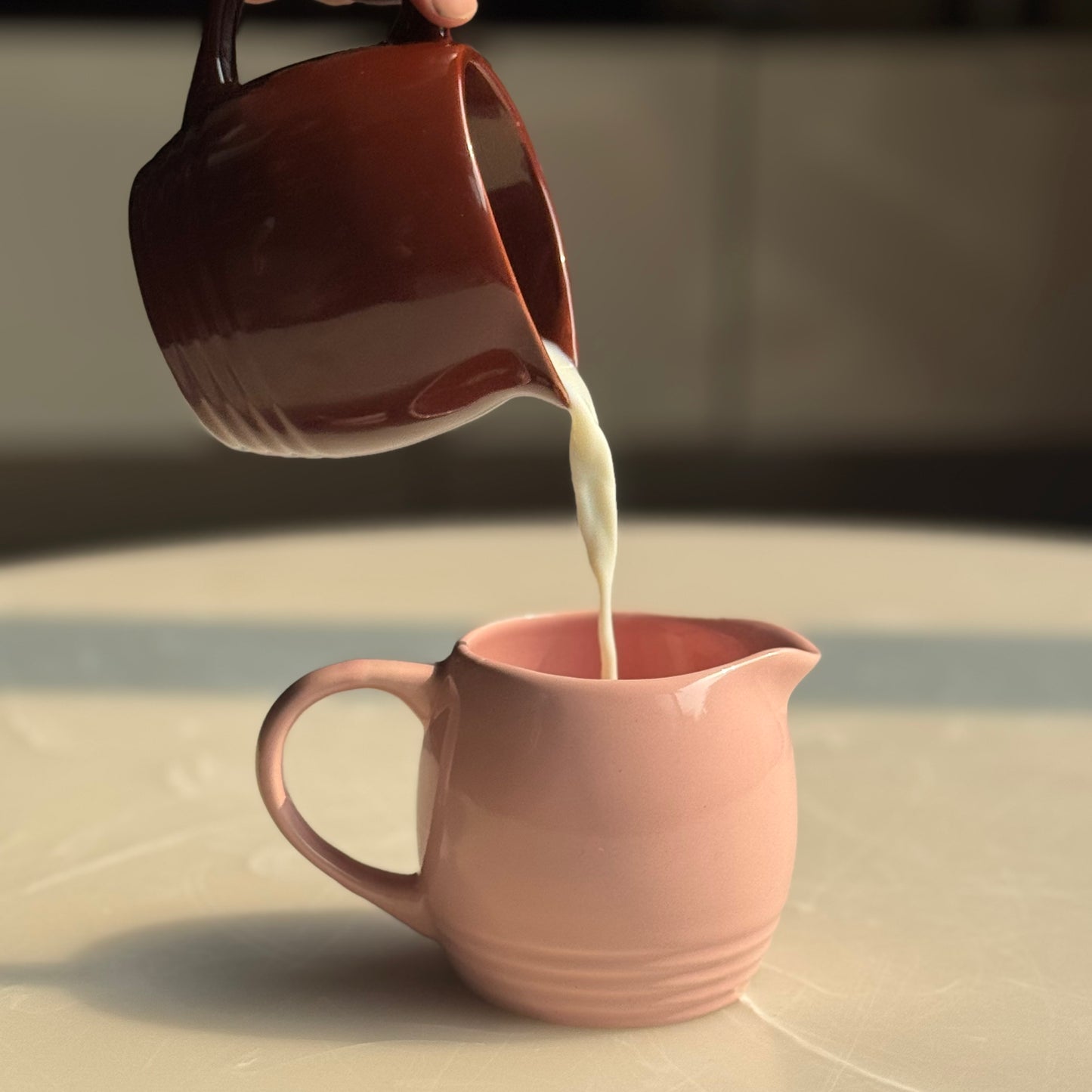 Ribbed Base Ceramic Milk Pot