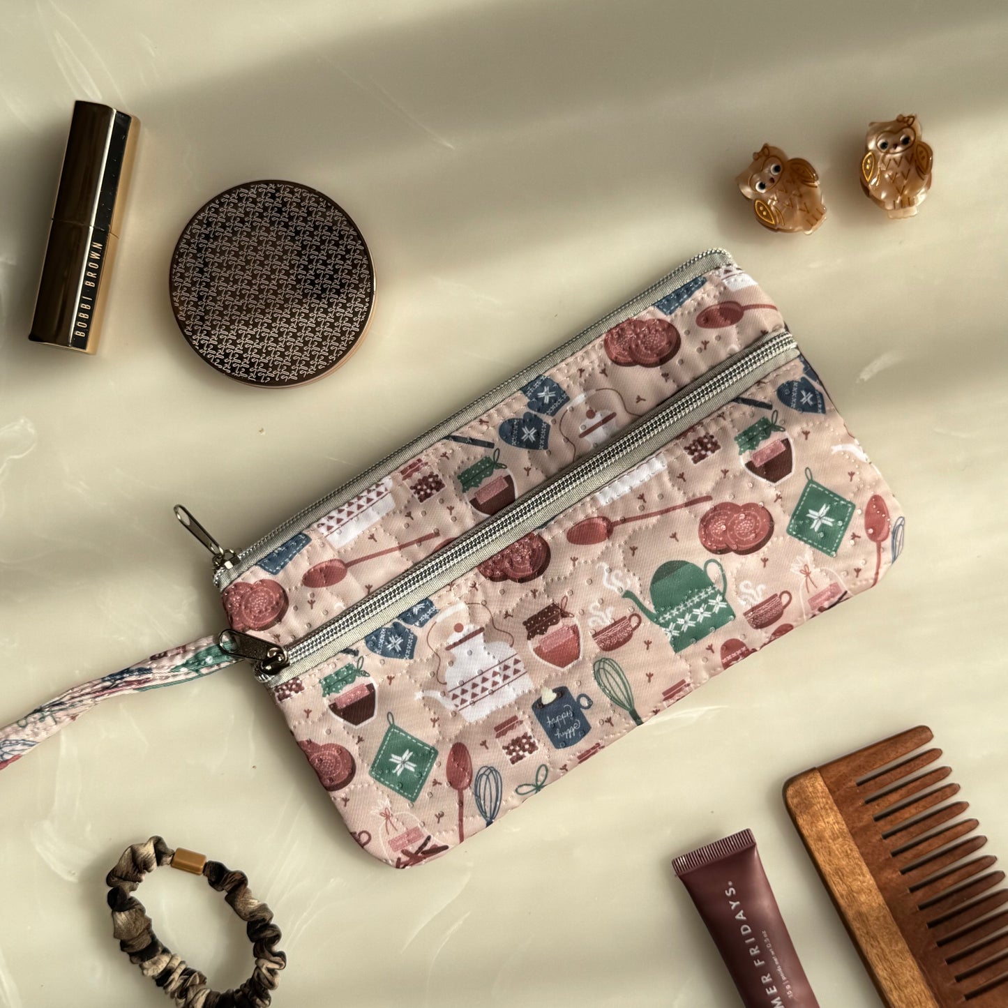 Travel Pouch | Quilted Water Resistant Mini Travel Pouch