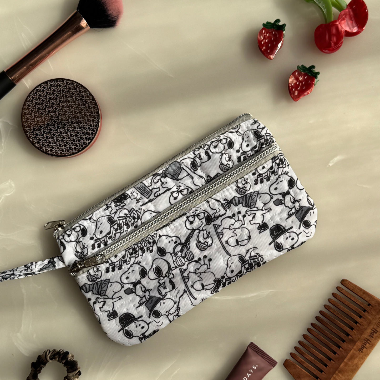 Travel Pouch | Quilted Water Resistant Mini Travel Pouch