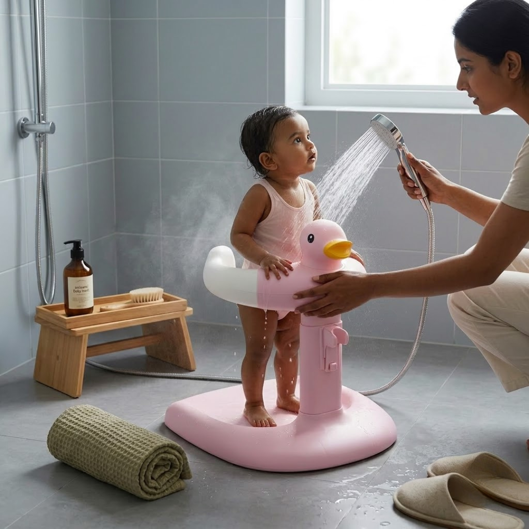 Baby Bath Stand for Kids & Toddlers | Adjustable Height & Width | Frog & Duck