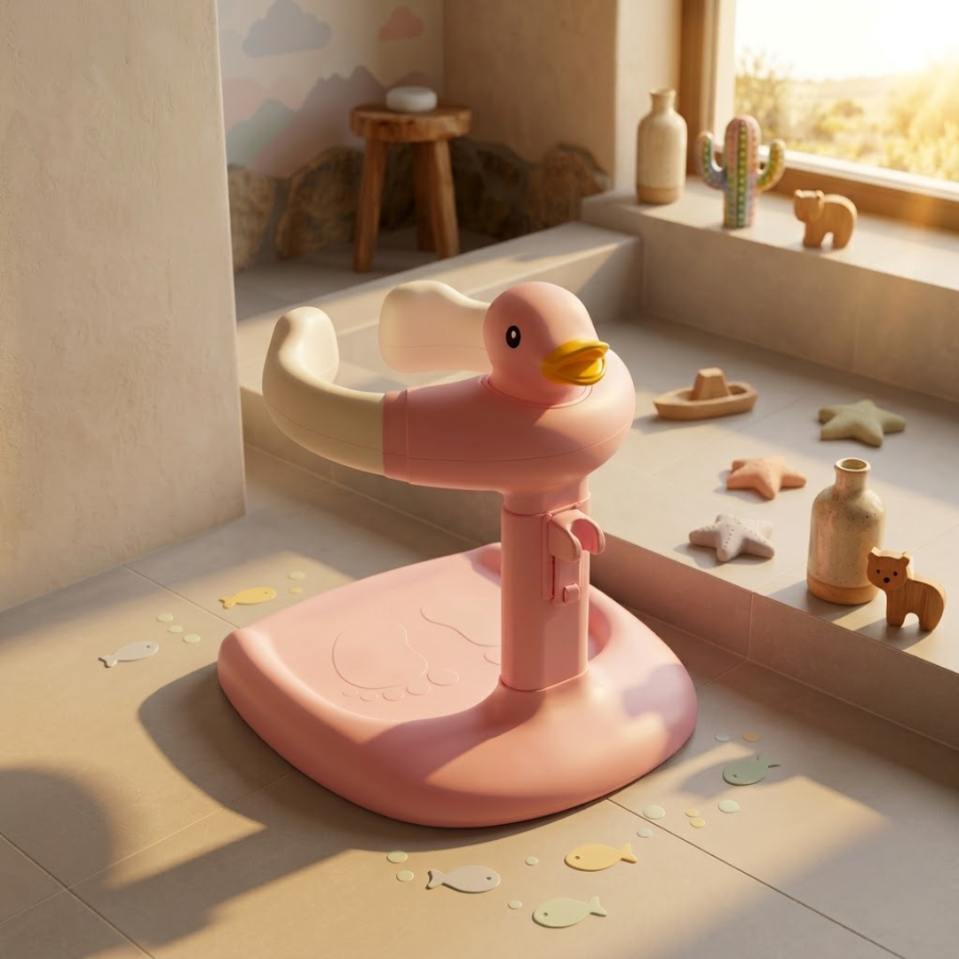 Baby Bath Stand for Kids & Toddlers | Adjustable Height & Width | Frog & Duck