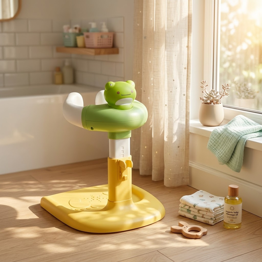 Baby Bath Stand for Kids & Toddlers | Adjustable Height & Width | Frog & Duck