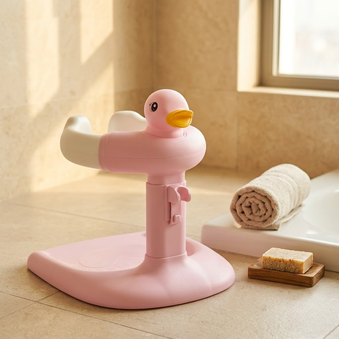 Baby Bath Stand for Kids & Toddlers | Adjustable Height & Width | Frog & Duck