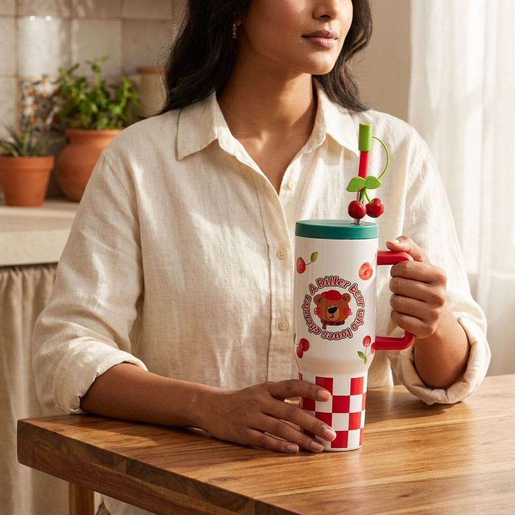 Fruit Charm Sipper– 1200ml Stainless Steel Insulated Tumbler