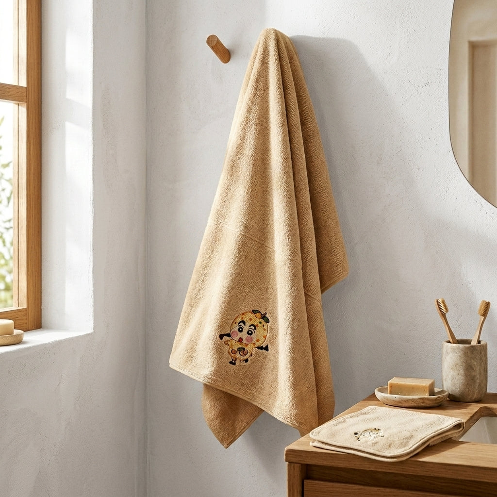 Microfiber Baby & Toddler Shinchan Towels | Set of 2 | Hand towel and Bath Towel | Daily use & Gifting