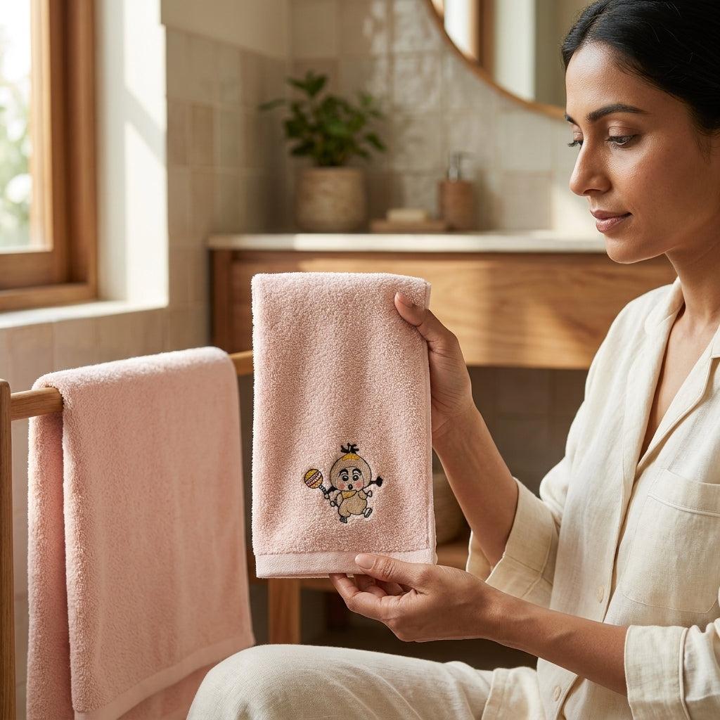 Microfiber Baby & Toddler Shinchan Towels | Set of 2 | Hand towel and Bath Towel | Daily use & Gifting