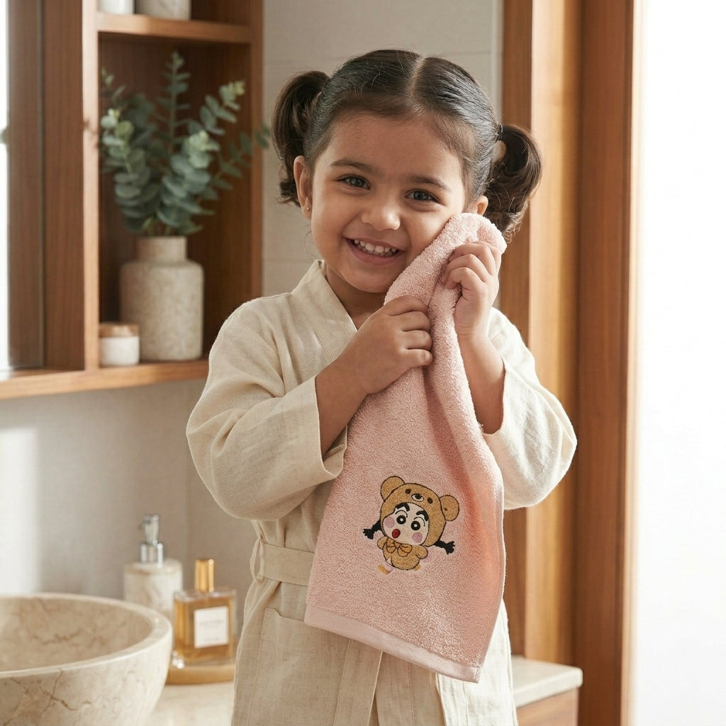 Microfiber Baby & Toddler Shinchan Towels | Set of 2 | Hand towel and Bath Towel | Daily use & Gifting