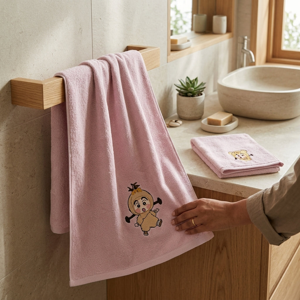 Microfiber Baby & Toddler Shinchan Towels | Set of 2 | Hand towel and Bath Towel | Daily use & Gifting
