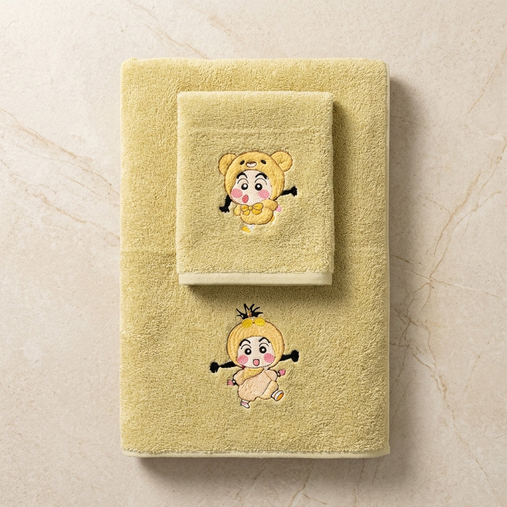 Microfiber Baby & Toddler Shinchan Towels | Set of 2 | Hand towel and Bath Towel | Daily use & Gifting