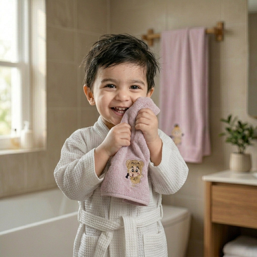 Microfiber Baby & Toddler Shinchan Towels | Set of 2 | Hand towel and Bath Towel | Daily use & Gifting