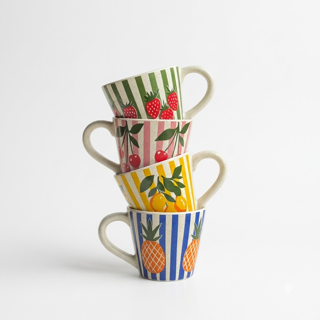 Set of 4 Cups | The Fruitea Cup Collection