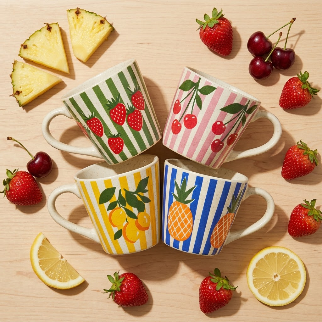 Set of 4 Cups | The Fruitea Cup Collection